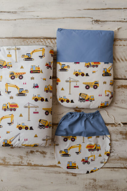 Kocyk dla przedszkolaka dla chłopca 160×120 cm koparki