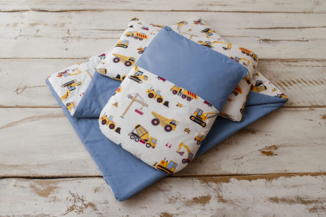 Kocyk dla przedszkolaka dla chłopca 160×120 cm koparki