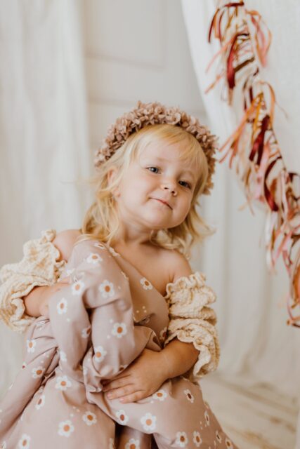 Kocyk do przedszkola z poduszką pościel 3w1 kwiatuszki uśmiechnij się