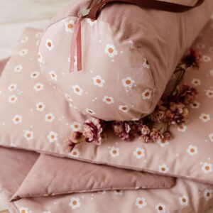 Kocyk do przedszkola z poduszką pościel 3w1 kwiatuszki uśmiechnij się