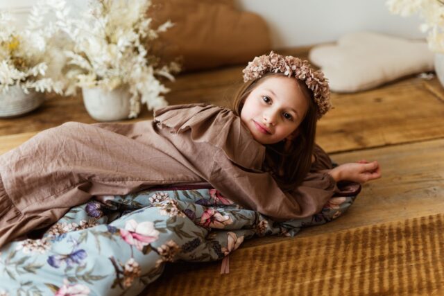 Kocyk do żłobka pościel bawełna premium zestaw 3w1 kwiaty retro róż