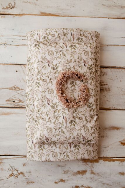 Kocyk do żłobka pościel premium zestaw 3w1 ptaszki natural