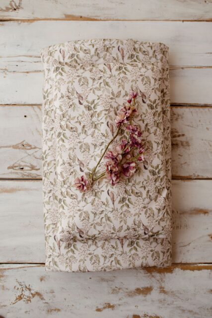 Kocyk do żłobka pościel premium zestaw 3w1 ptaszki natural