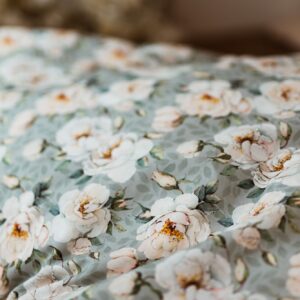 Kocyk do żłobka pościel zestaw 3w1 bawełna kwiaty białe magnolie