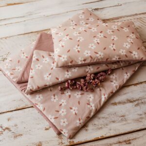 Kocyk do żłobka pościel zstaw 3w1 kwiatuszki retro