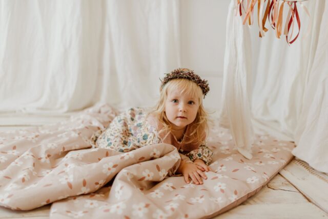 Kocyk do żłobka pościel zstaw 3w1 kwiatuszki retro