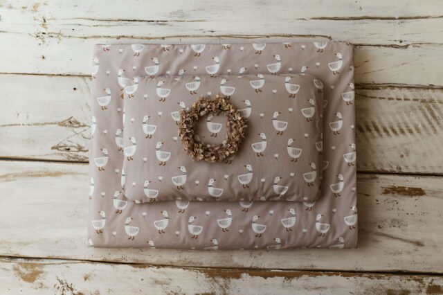 Kocyk do przedszkola 3w1 z poduszką gąski