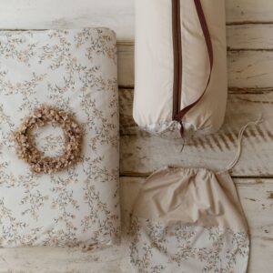 Kocyk do przedszkola dla dziewczynki zestaw 3w1 róże