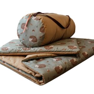 Kocyk do przedszkola zestaw 3w1 jeżyki zielone