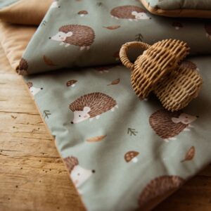 Kocyk do przedszkola zestaw 3w1 jeżyki zielone