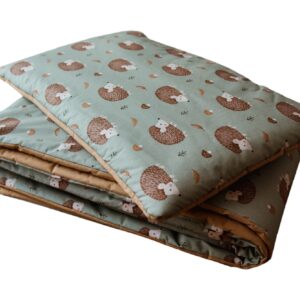 Kocyk do przedszkola zestaw 3w1 jeżyki zielone