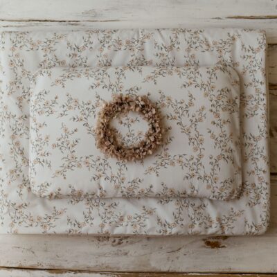 Kocyk do żłobka zestaw 3w1 poduszka róże