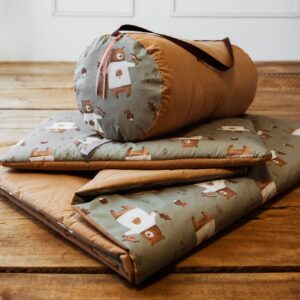 Kocyk do żłobka dla chłopca misie zestaw 3w1