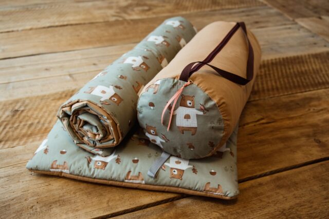 Kocyk do żłobka dla chłopca misie zestaw 3w1