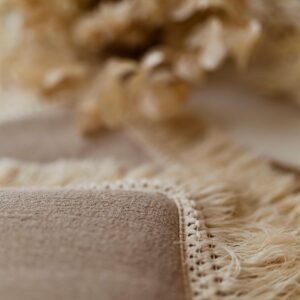 Kocyk niemowlęcy lniany 50×75cm boho beż