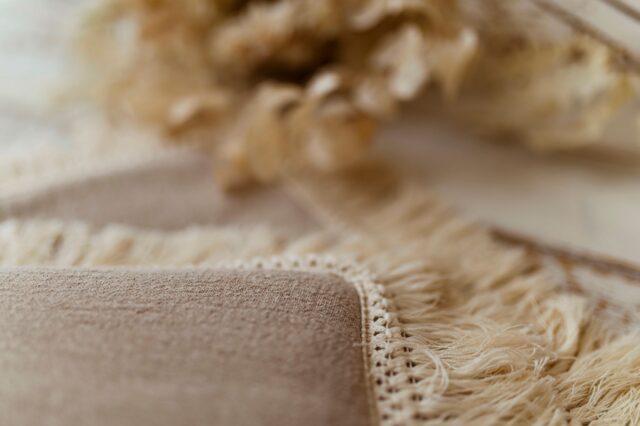 Kocyk niemowlęcy lniany 50×75cm boho beż