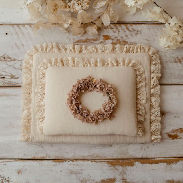 Kocyk niemowlęcy muślinowy 50×75cm masełko