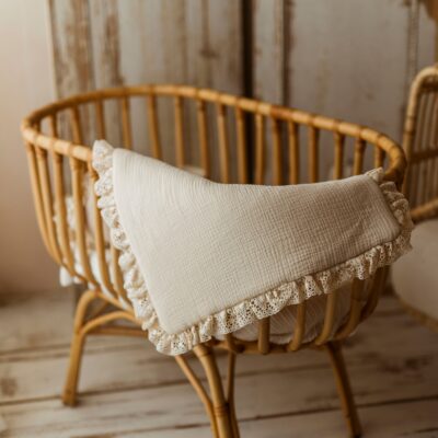 Kocyk niemowlęcy muślinowy 50×75cm masełko