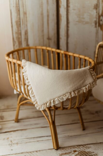 Kocyk niemowlęcy muślinowy 50×75cm masełko