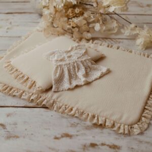 Kocyk niemowlęcy muślinowy 50×75cm masełko