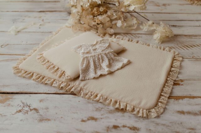 Kocyk niemowlęcy muślinowy 50×75cm masełko