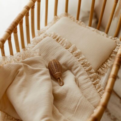 Kocyk niemowlęcy muślinowy 50×75cm masełko