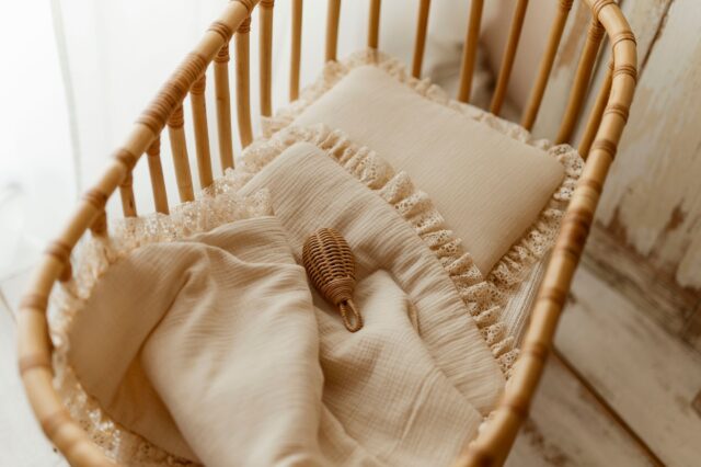 Kocyk niemowlęcy muślinowy 50×75cm masełko