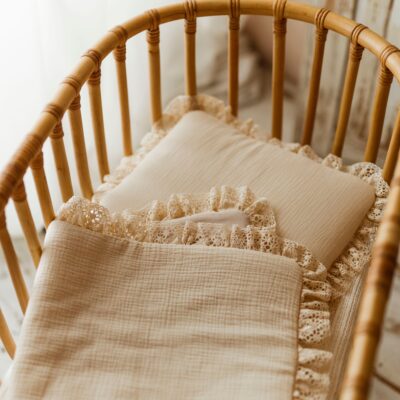 Kocyk niemowlęcy muślinowy 50×75cm masełko