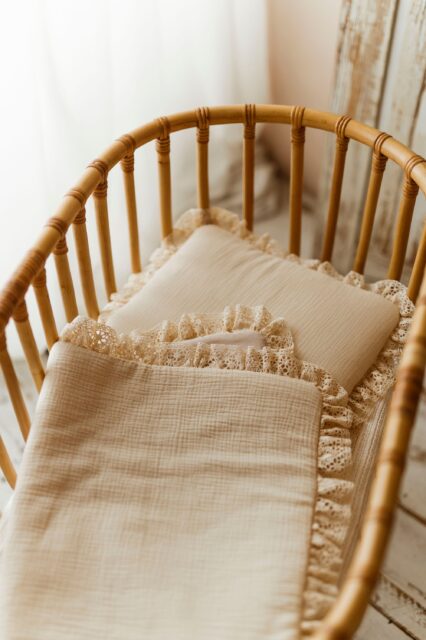 Kocyk niemowlęcy muślinowy 50×75cm masełko