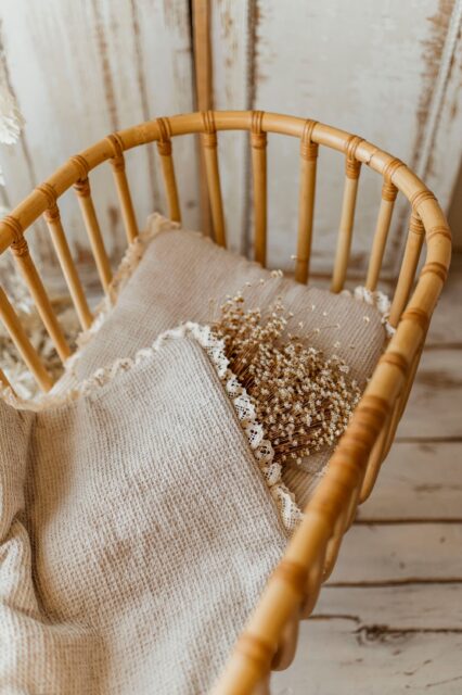 Kocyk niemowlęcy muślinowy 50×75cm masełko