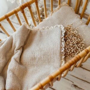 Kocyk niemowlęcy muślinowy 50×75cm masełko