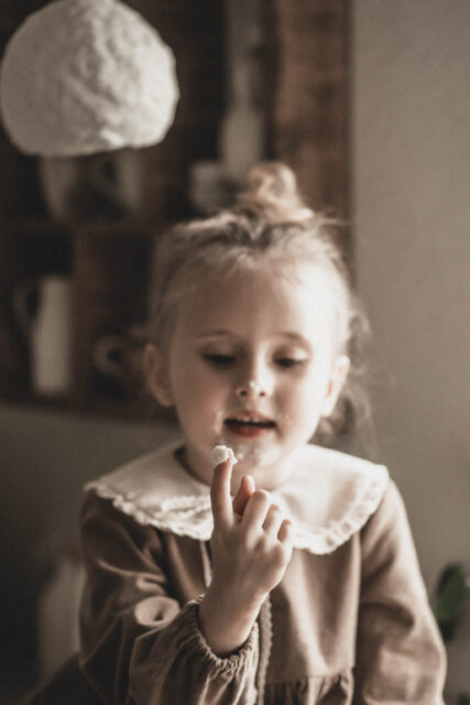 Kołnierzyk damski lniany z koronką naturalna kratka zoja