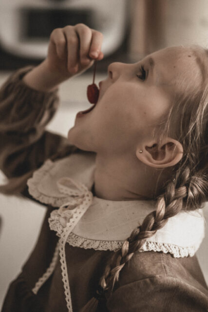 Kołnierzyk damski lniany z koronką naturalna kratka zoja