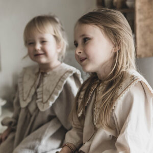 Kołnierzyk damski z falbanką lniany żakard stefania royal