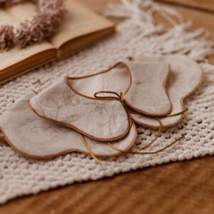 Kołnierzyk lniany retro dla dziecka malwa żakard