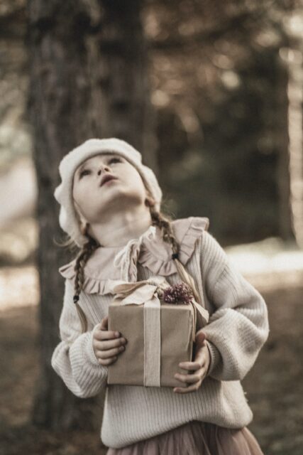 Kołnierzyk lniany z falbanką retro róż dla dziecka zoja