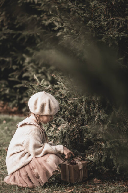 Kołnierzyk lniany z falbanką retro róż dla dziecka zoja