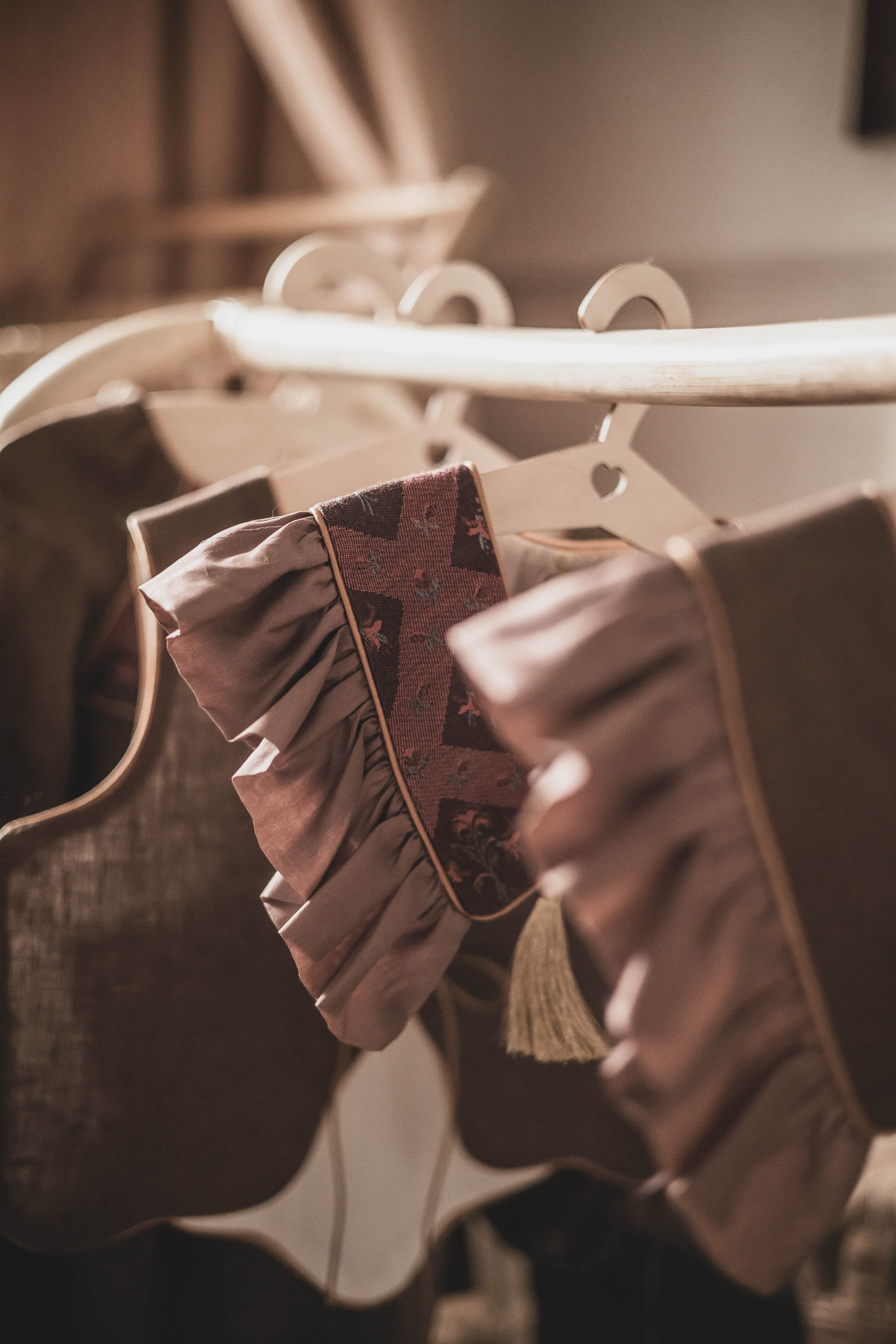 Kołnierzyk retro damski lniany z falbanką coco rose