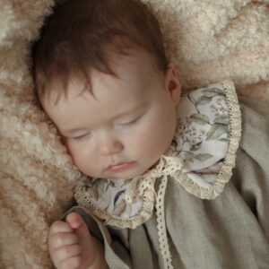 Kołnierzyk retro z koronką damski Hania wróbelki natural