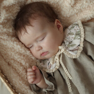 Kołnierzyk retro z koronką damski Hania wróbelki natural