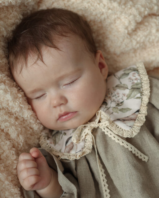 Kołnierzyk retro z koronką damski Hania wróbelki natural