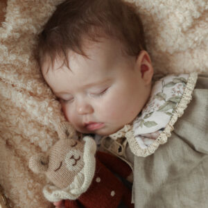 Kołnierzyk retro z koronką damski Hania wróbelki natural