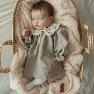 Kołnierzyk retro z koronką damski Hania wróbelki natural