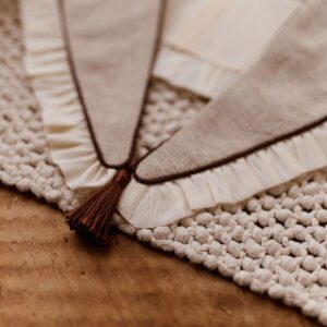 Kołnierzyk damski z falbanką lniany średni beż anielka