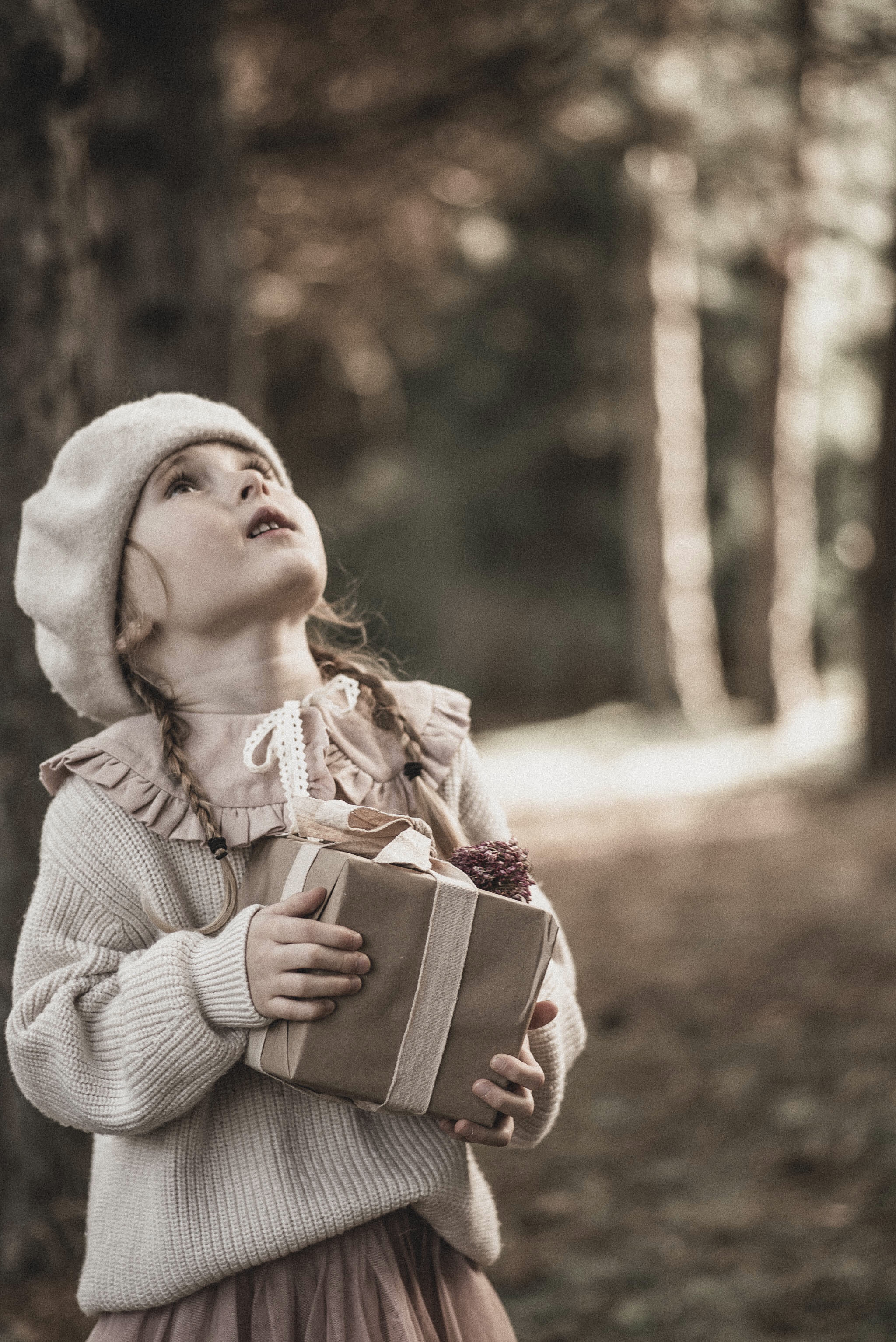 Kołnierzyk damski z falbanką lniany różowy zoja