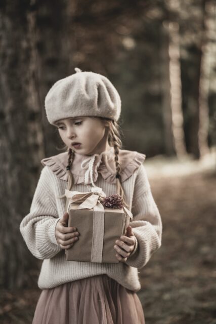 Kołnierzyk damski z falbanką lniany różowy zoja