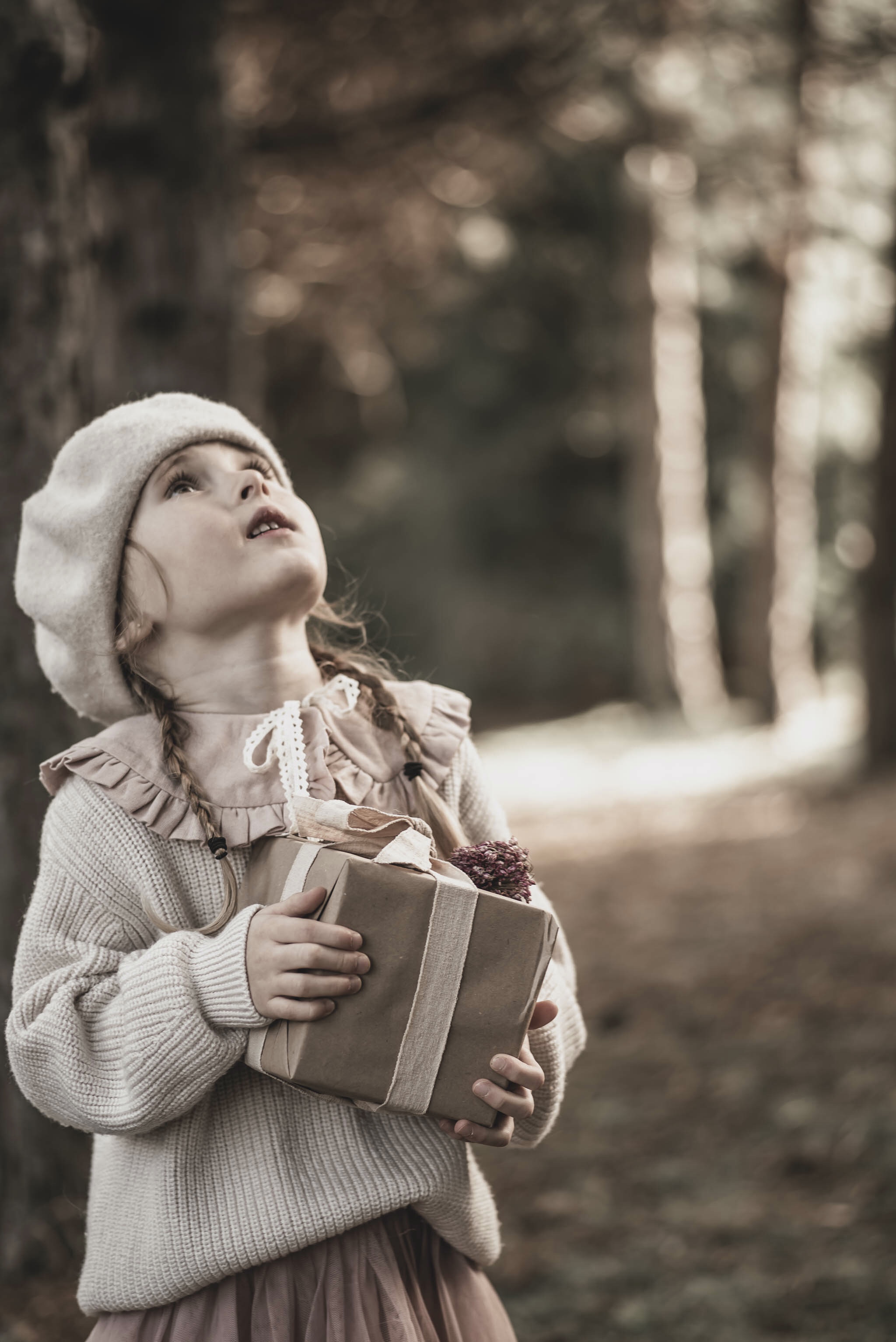 Kołnierzyk damski z falbanką lniany różowy zoja