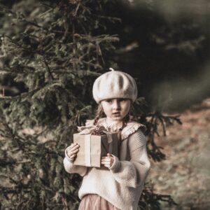 Kołnierzyk damski z falbanką lniany różowy zoja