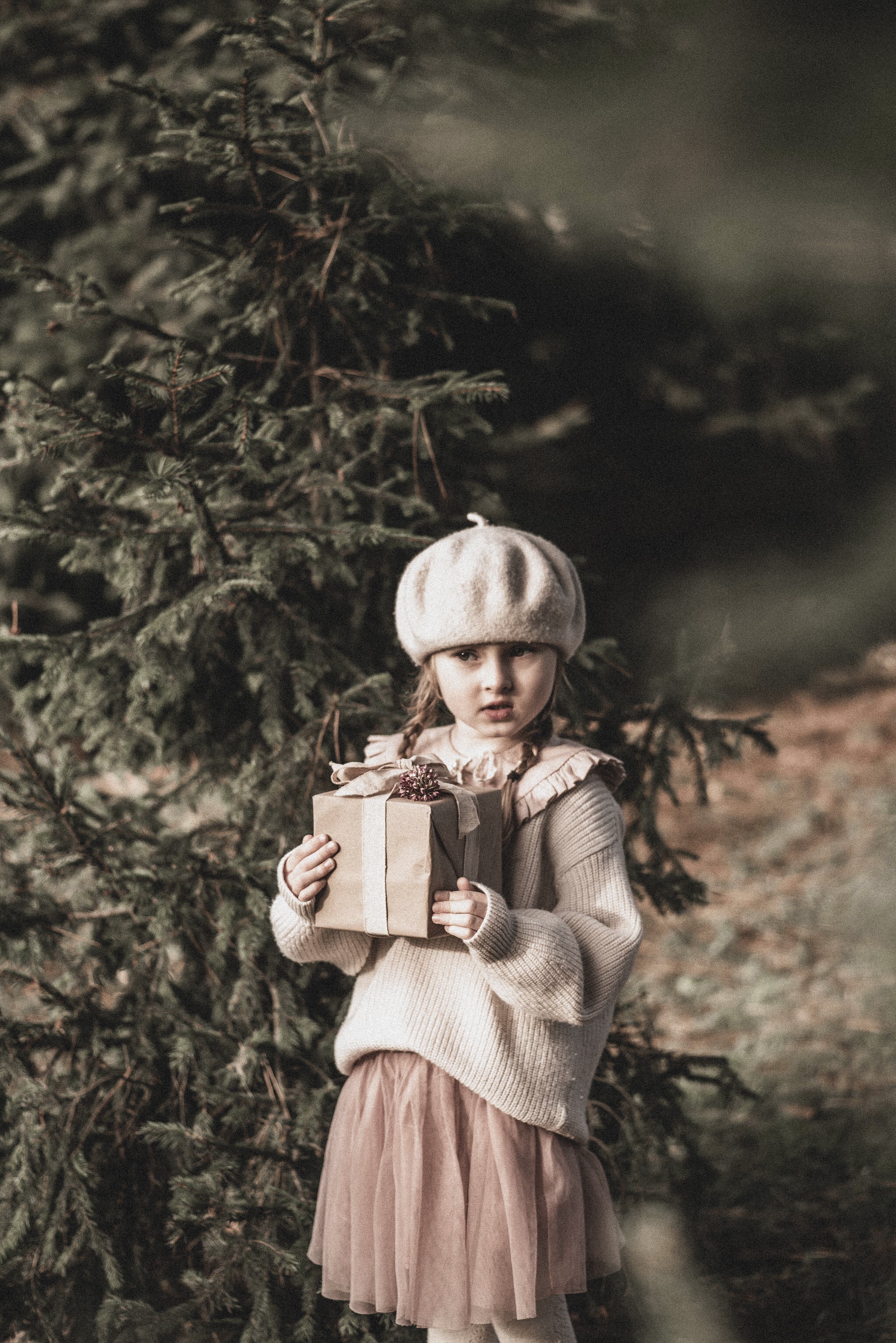 Kołnierzyk damski z falbanką lniany różowy zoja