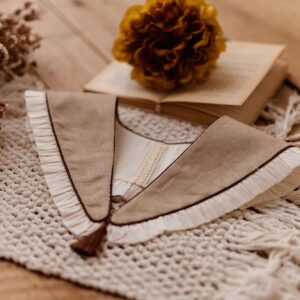 Kołnierzyk dla dziecka lniany jasny beż anielka